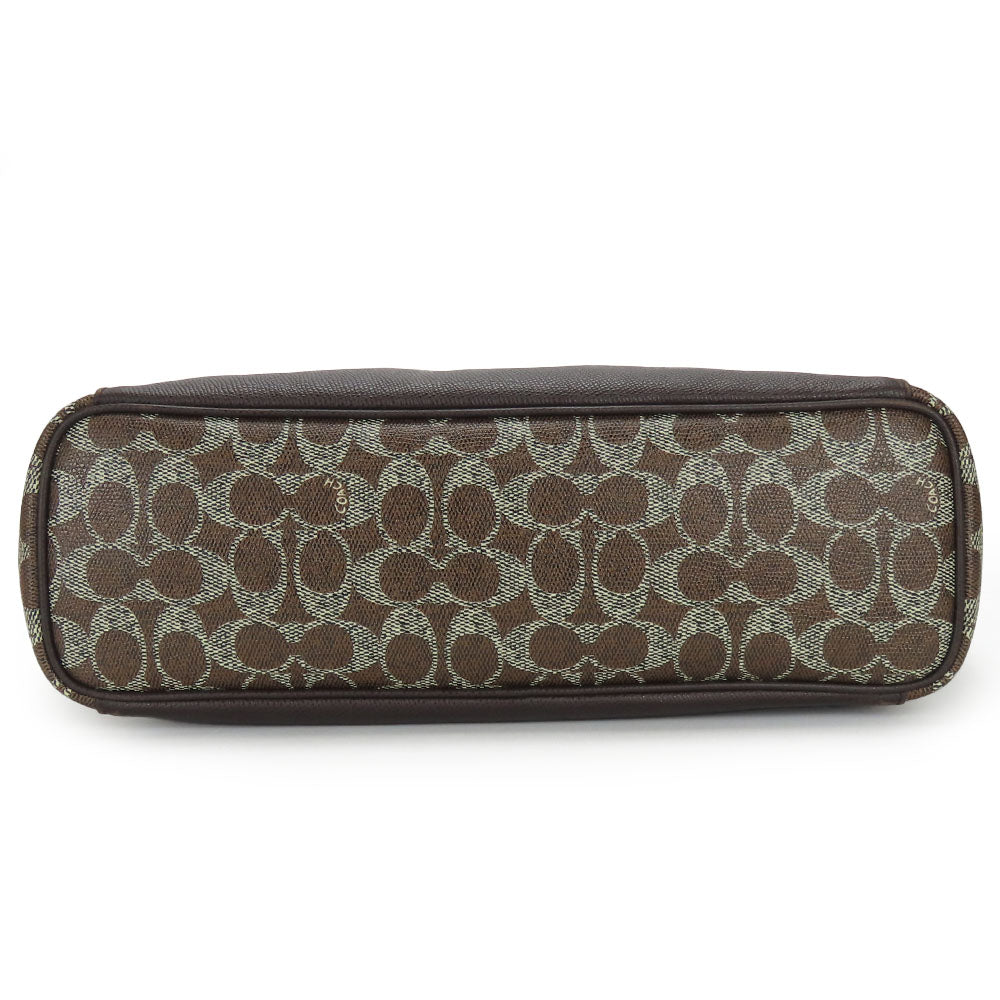 COACH Tote Bag 33480 PVC, Leather Brown Women Used Authentic