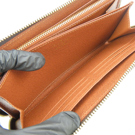 LOUIS VUITTON Long Wallet Purse M42616 Monogram Brown Zippy wallet unisex(Unisex) Used Authentic