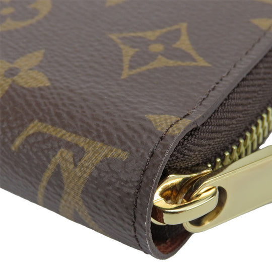 LOUIS VUITTON Long Wallet Purse M42616 Monogram Brown Zippy wallet unisex(Unisex) Used Authentic