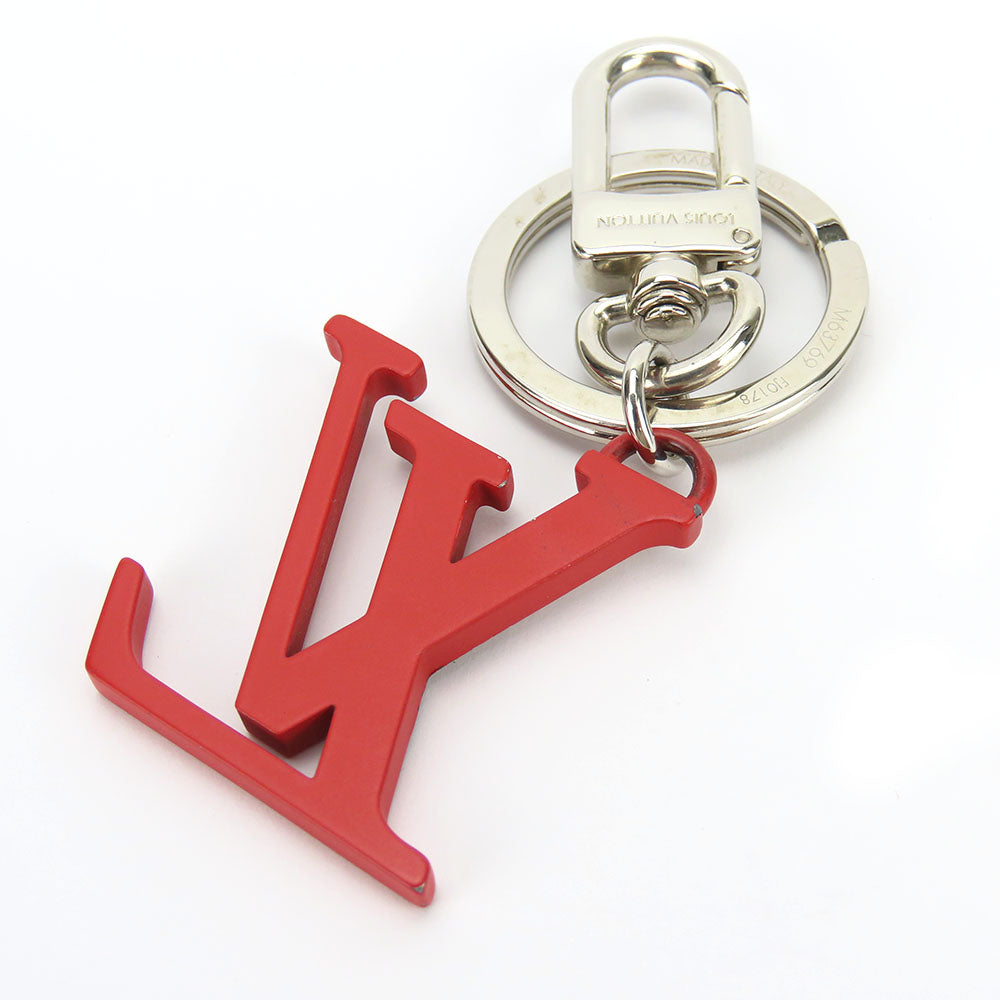 LOUIS VUITTON key ring M63769 metal Red LV Chromatic Portocre Women Used Authentic