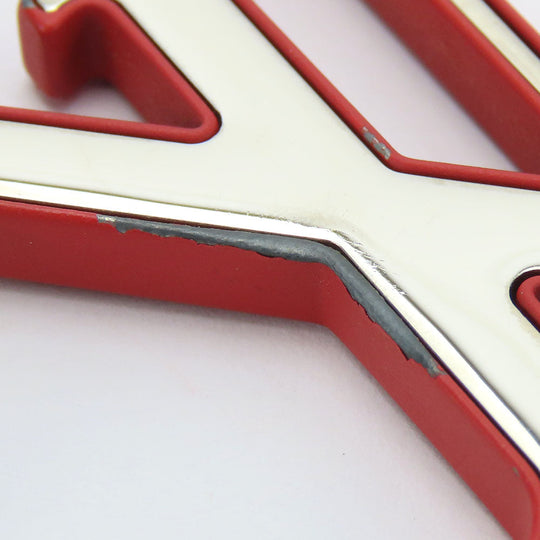 LOUIS VUITTON key ring M63769 metal Red LV Chromatic Portocre Women Used Authentic