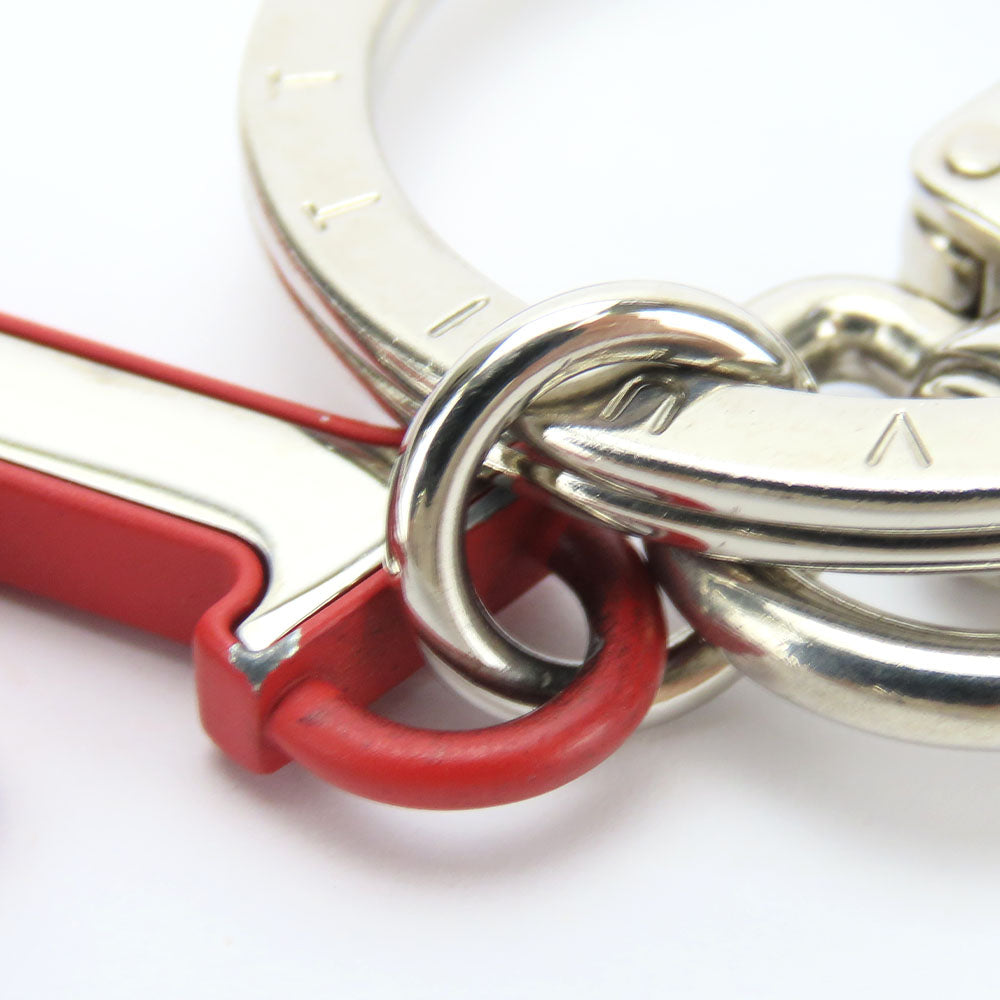 LOUIS VUITTON key ring M63769 metal Red LV Chromatic Portocre Women Used Authentic