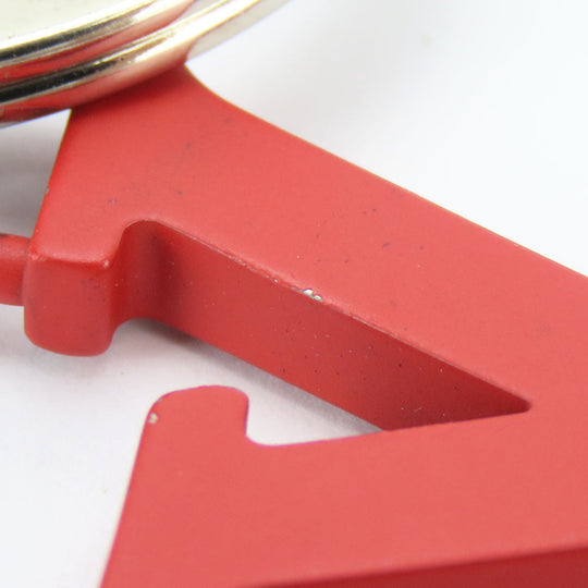 LOUIS VUITTON key ring M63769 metal Red LV Chromatic Portocre Women Used Authentic