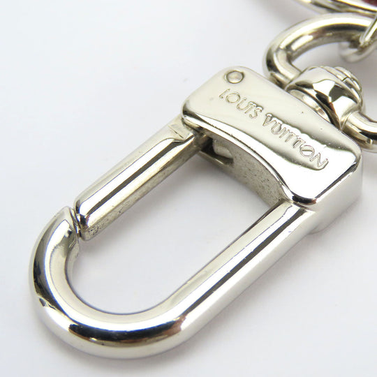 LOUIS VUITTON key ring M63769 metal Red LV Chromatic Portocre Women Used Authentic