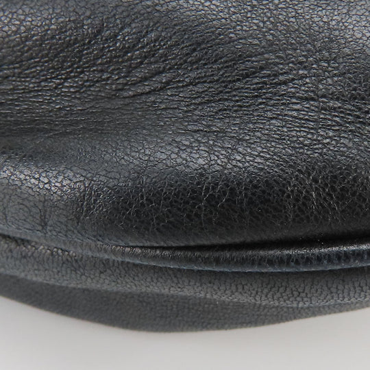 CHANEL Shoulder Bag lambskin black Croissant Women Used Authentic