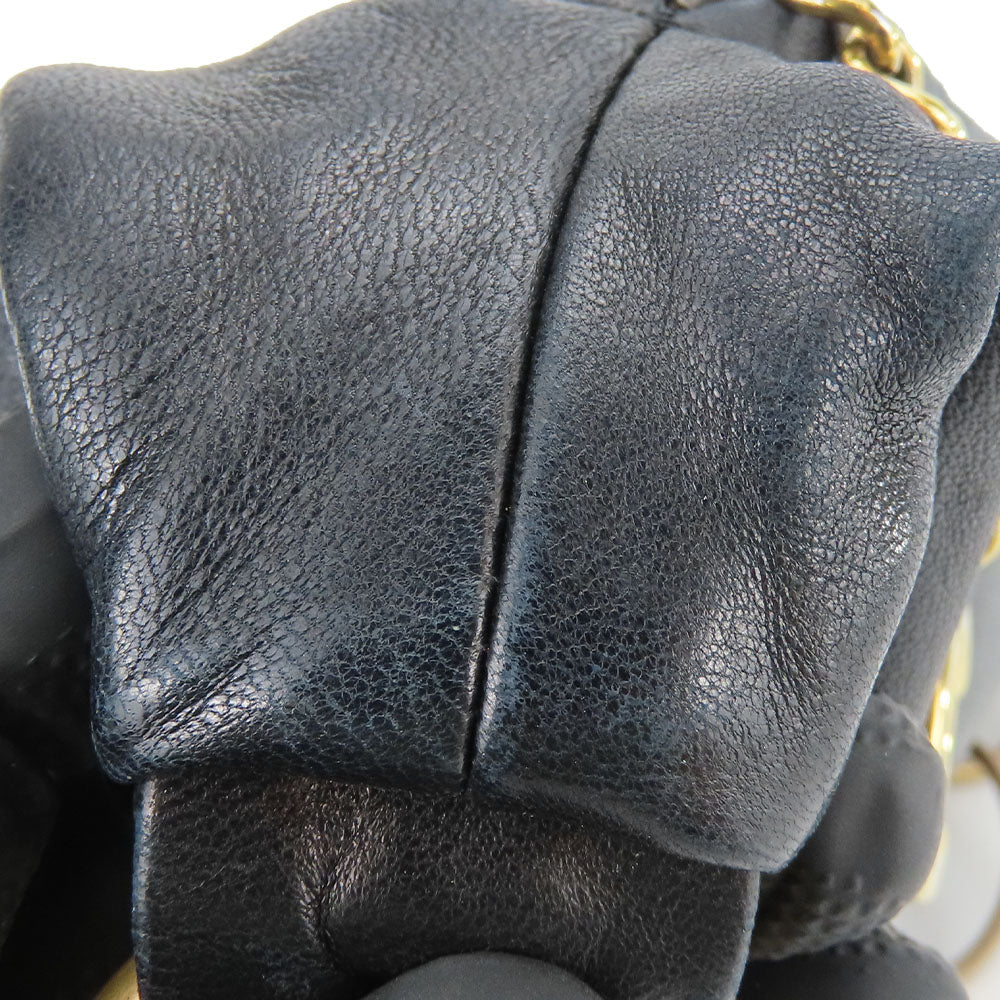 CHANEL Shoulder Bag lambskin black Croissant Women Used Authentic