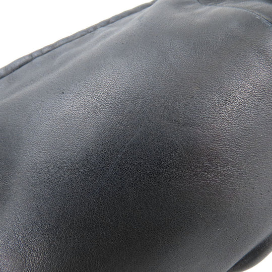 CHANEL Shoulder Bag lambskin black Croissant Women Used Authentic