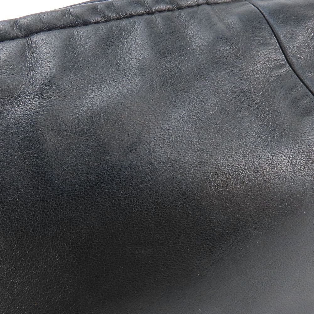 CHANEL Shoulder Bag lambskin black Croissant Women Used Authentic