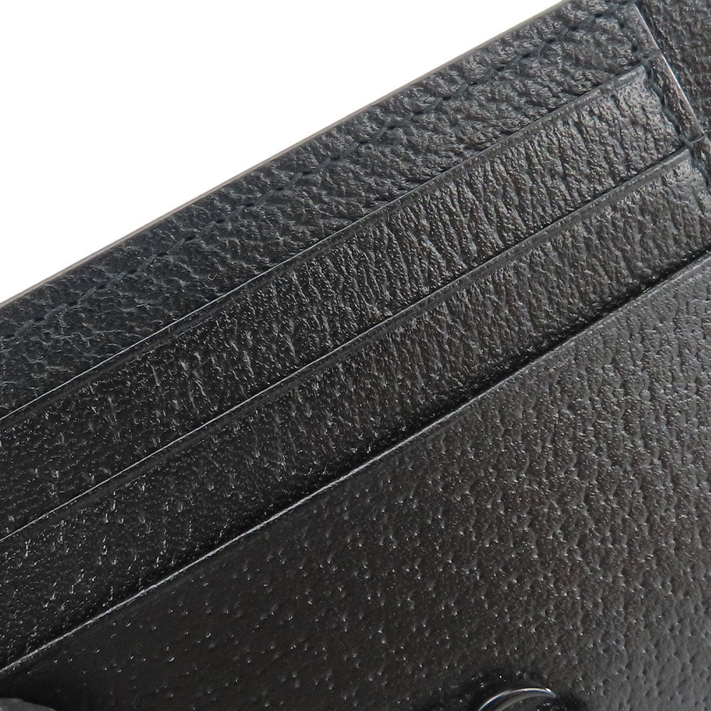 GUCCI Card Case 722734 leather black Double G unisex(Unisex) Used Authentic
