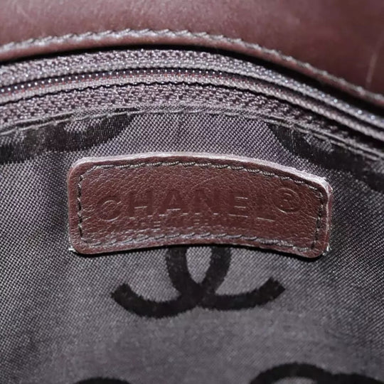 CHANEL Chain Tote Bag Leather Brown CC Women's Vintage Shoulder Bag
