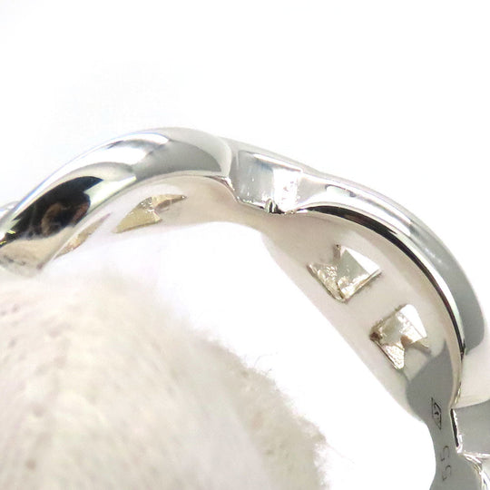 HERMES Ring Silver925 Silver Anchene Chene Dunkle Women Used Authentic