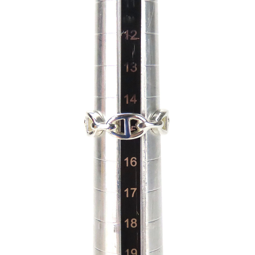 HERMES Ring Silver925 Silver Anchene Chene Dunkle Women Used Authentic