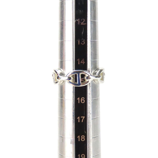 HERMES Ring Silver925 Silver Anchene Chene Dunkle Women Used Authentic