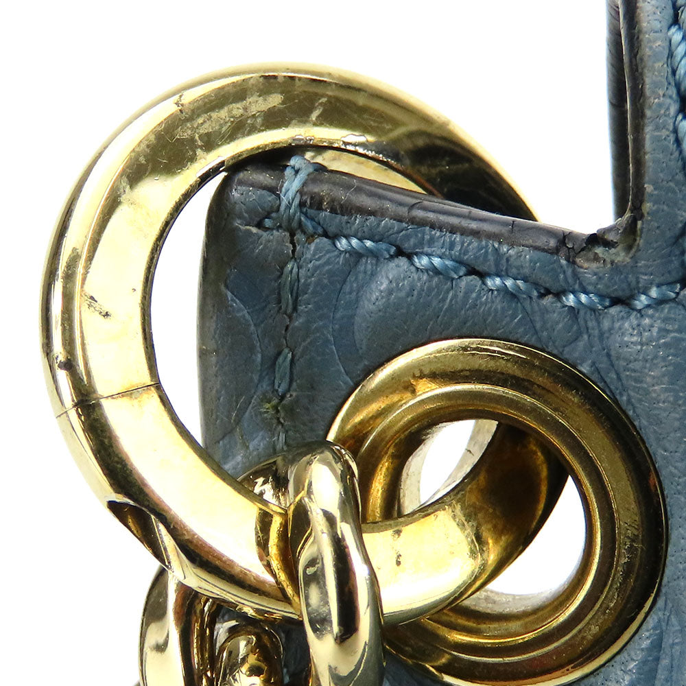 LOEWE Shoulder Bag leather blue Women Used Authentic