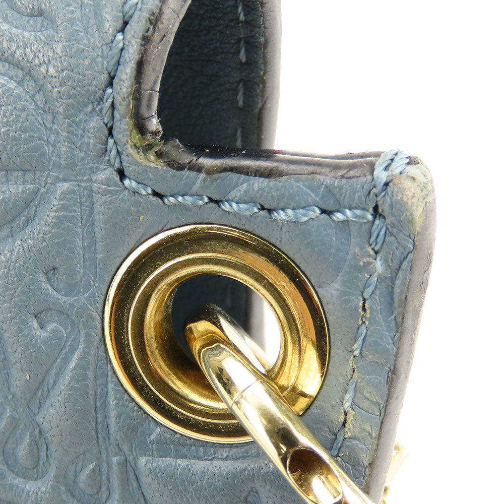 LOEWE Shoulder Bag leather blue Women Used Authentic
