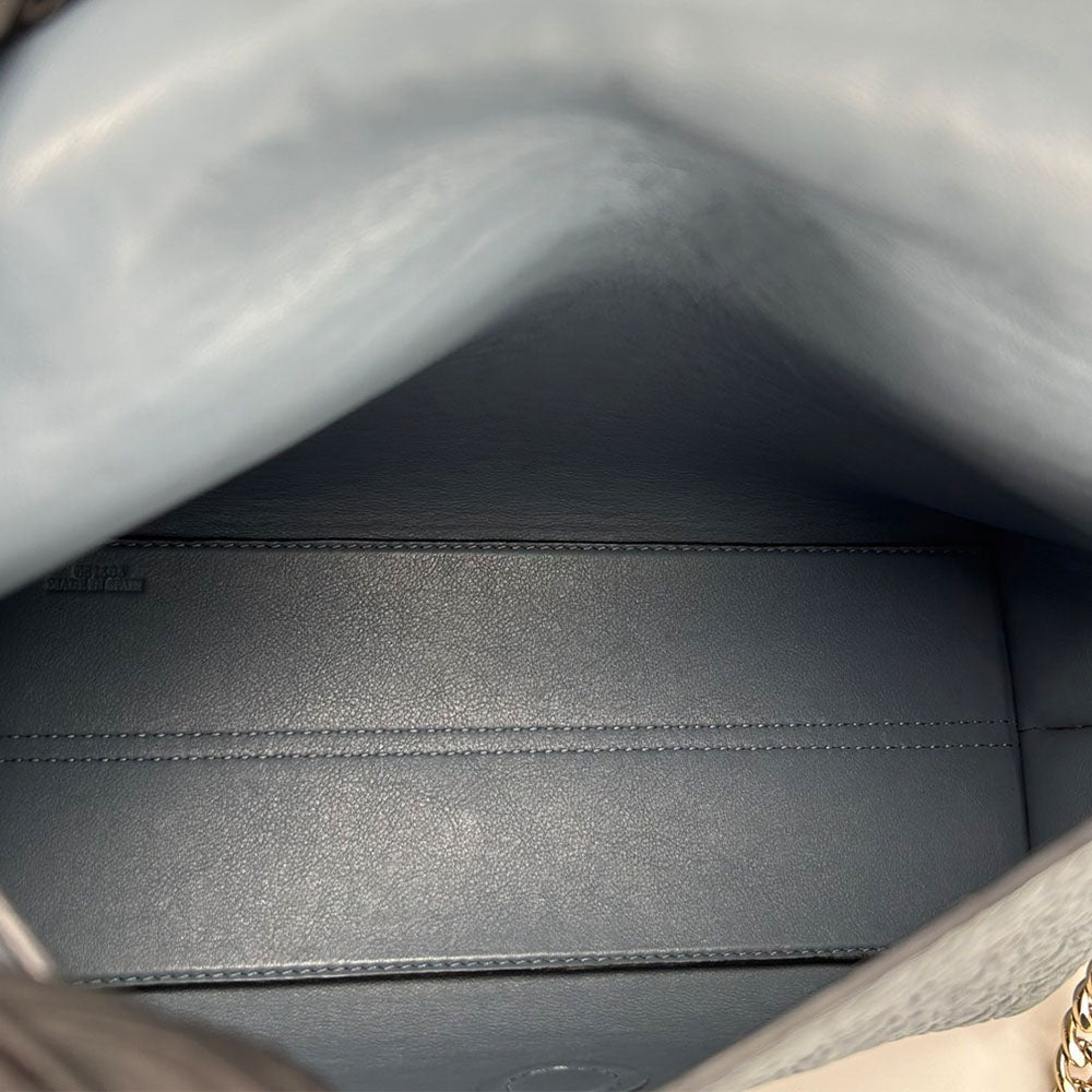LOEWE Shoulder Bag leather blue Women Used Authentic