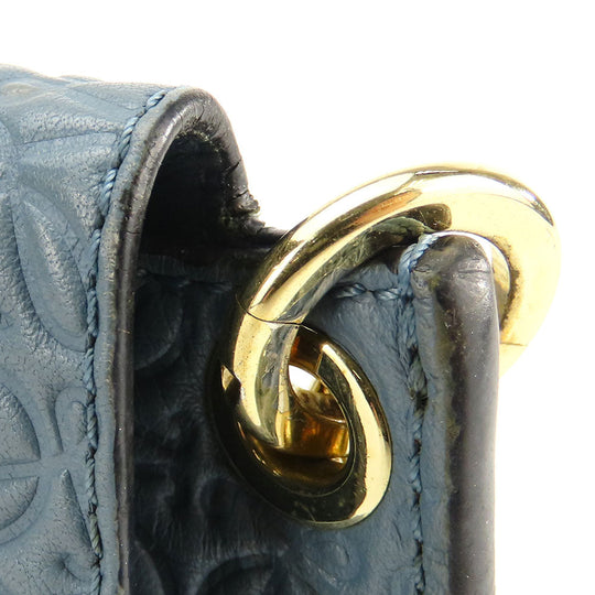 LOEWE Shoulder Bag leather blue Women Used Authentic