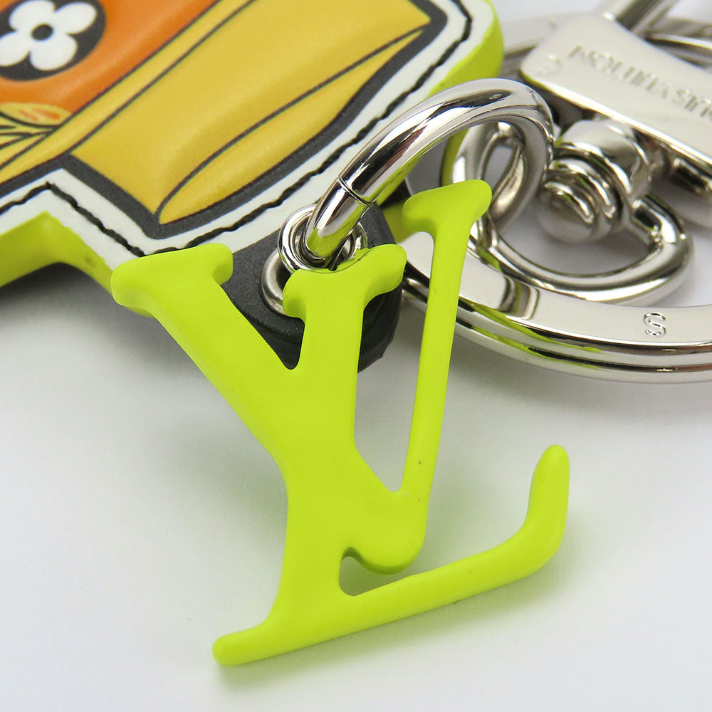 LOUIS VUITTON key ring MP2922 Leather, Monogram yellow Porto Cre LV Scarecrow unisex(Unisex) Used Authentic