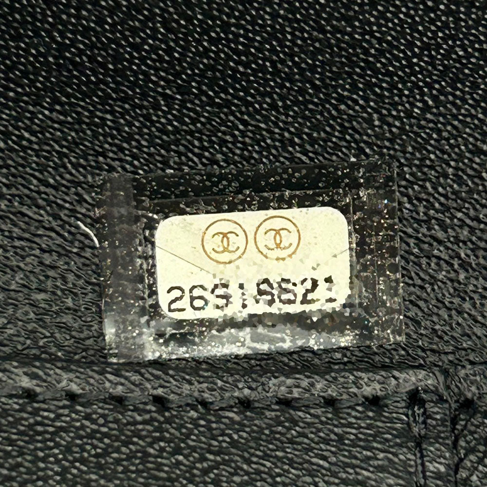 CHANEL Shoulder Bag leather black La Pauza Women Used Authentic