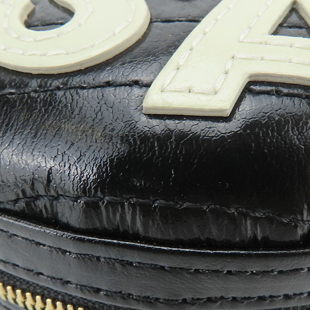 CHANEL Shoulder Bag leather black La Pauza Women Used Authentic