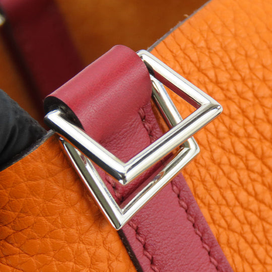 HERMES Handbag Taurillon Clemence Rouge grena Picotin Rock 18 PM Women Used Authentic