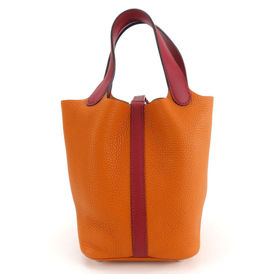 HERMES Handbag Taurillon Clemence Rouge grena Picotin Rock 18 PM Women Used Authentic