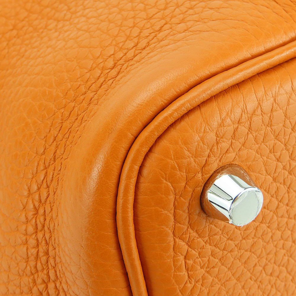 HERMES Handbag Taurillon Clemence Rouge grena Picotin Rock 18 PM Women Used Authentic