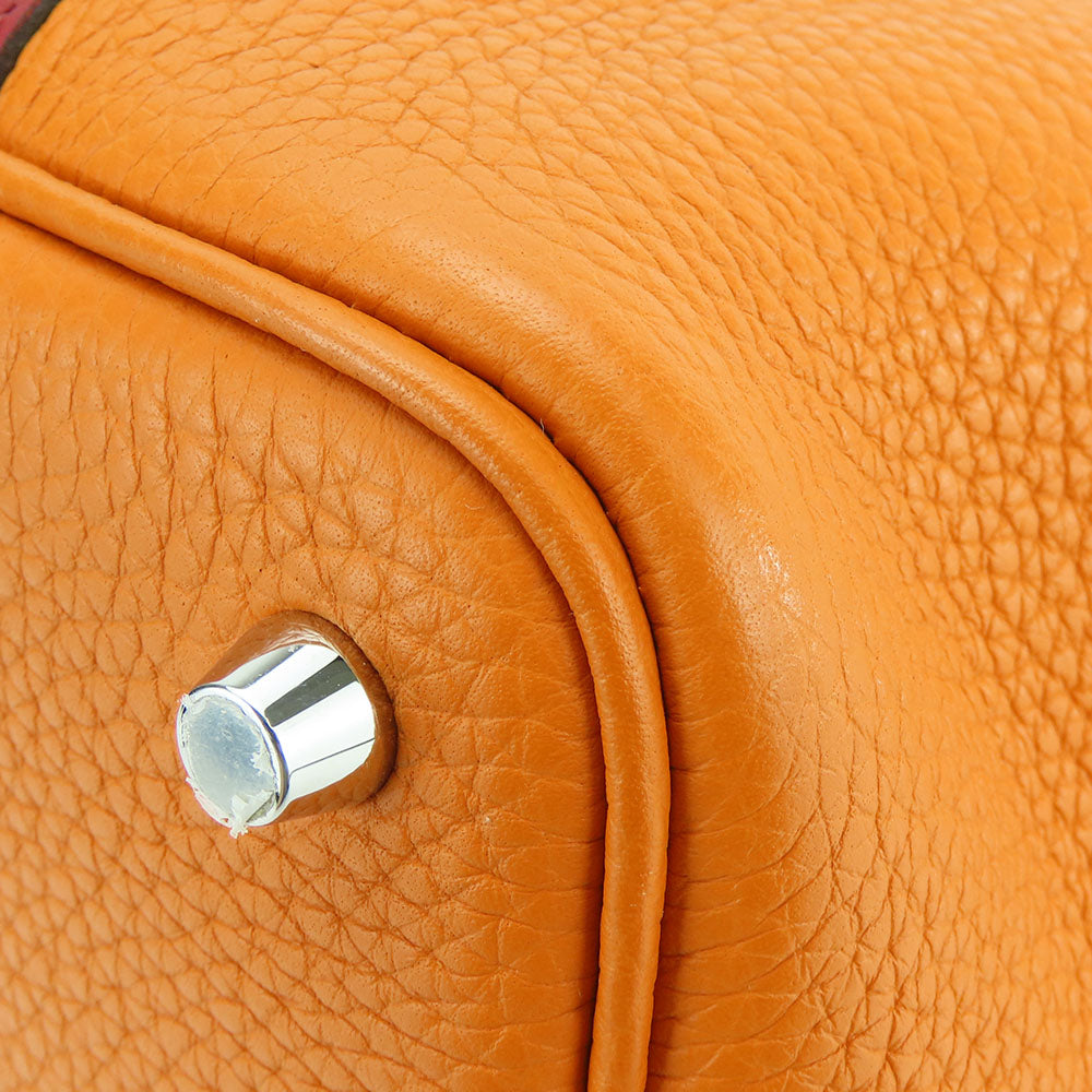 HERMES Handbag Taurillon Clemence Rouge grena Picotin Rock 18 PM Women Used Authentic