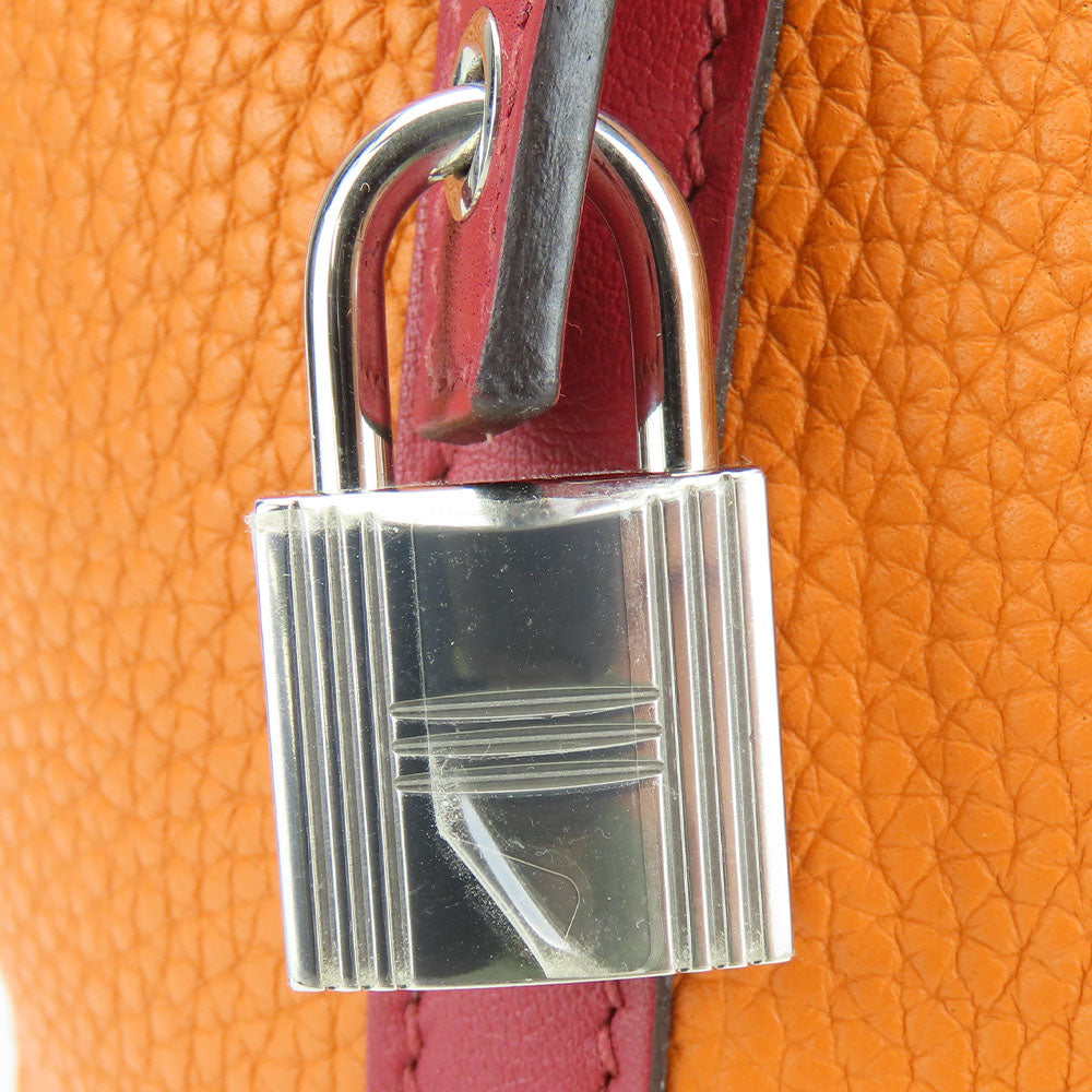 HERMES Handbag Taurillon Clemence Rouge grena Picotin Rock 18 PM Women Used Authentic