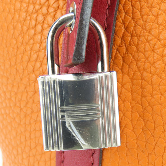 HERMES Handbag Taurillon Clemence Rouge grena Picotin Rock 18 PM Women Used Authentic