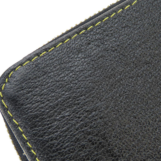 LOUIS VUITTON Long Wallet Purse M93029 leather black Suhari Zippy wallet Women Used Authentic