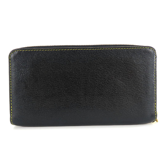 LOUIS VUITTON Long Wallet Purse M93029 leather black Suhari Zippy wallet Women Used Authentic