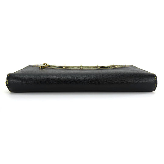 LOUIS VUITTON Long Wallet Purse M93029 leather black Suhari Zippy wallet Women Used Authentic