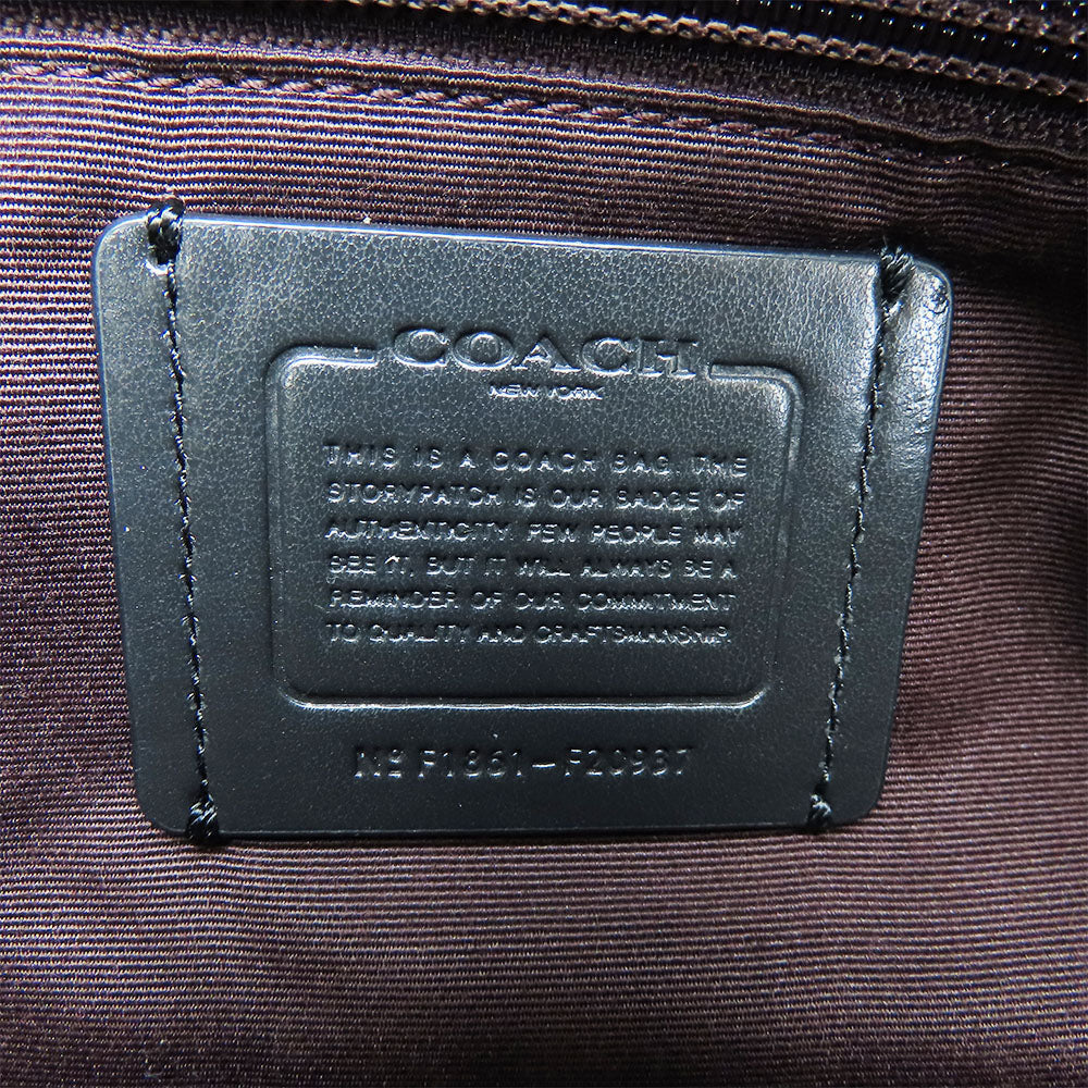 COACH Shoulder Bag F20937 Canvas, Leather beige Women Used Authentic