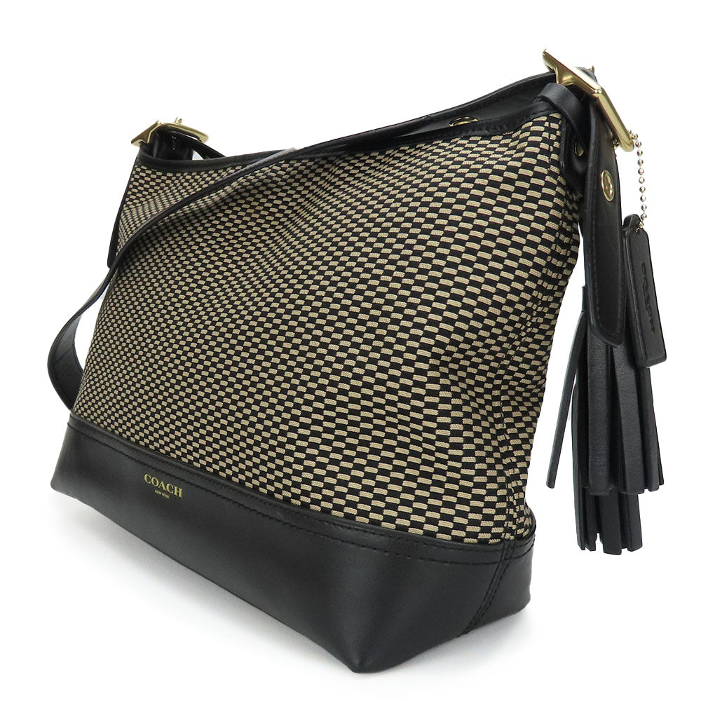 COACH Shoulder Bag F20937 Canvas, Leather beige Women Used Authentic