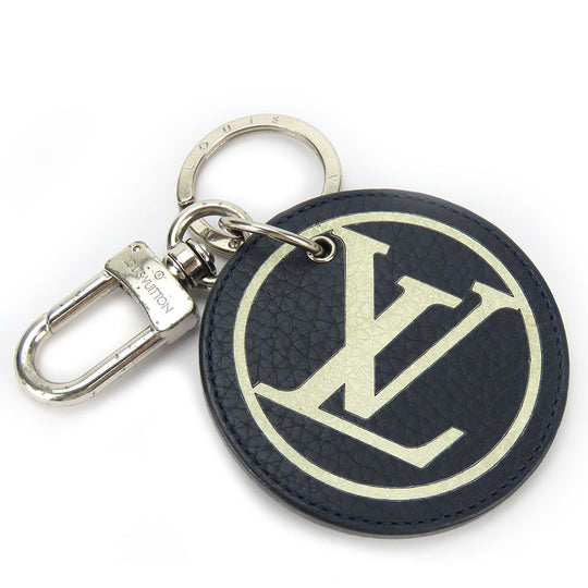 LOUIS VUITTON key ring MP2082 leather Navy Taurillon Clemence Initials Portocre unisex(Unisex) Used Authentic