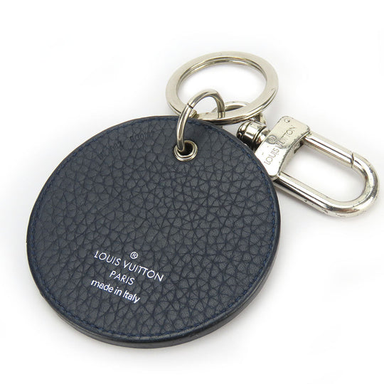 LOUIS VUITTON key ring MP2082 leather Navy Taurillon Clemence Initials Portocre unisex(Unisex) Used Authentic