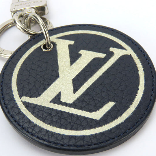 LOUIS VUITTON key ring MP2082 leather Navy Taurillon Clemence Initials Portocre unisex(Unisex) Used Authentic