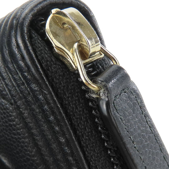 CHANEL Coin case Caviar skin black Boy chanel Women Used Authentic