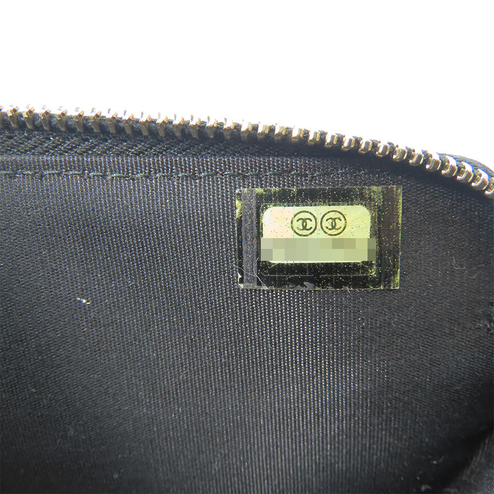 CHANEL Shoulder Bag lambskin black Chain wallet Women Used Authentic