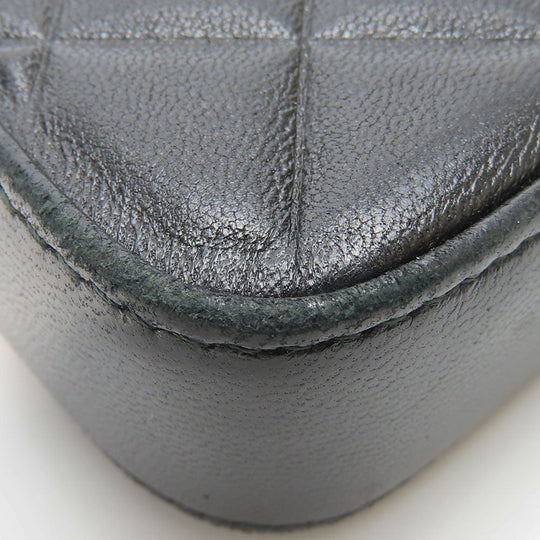 CHANEL Shoulder Bag lambskin black Chain wallet Women Used Authentic