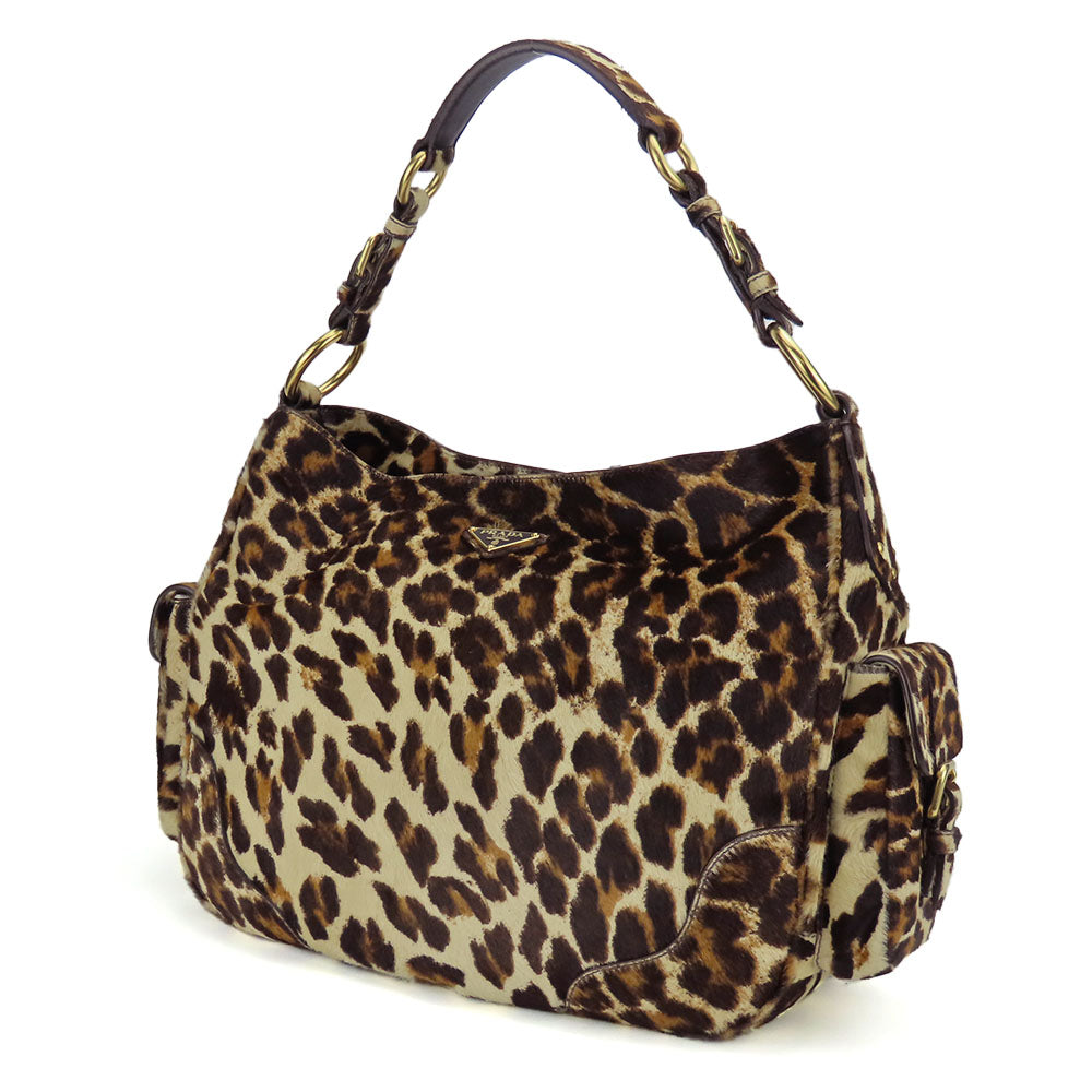 PRADA Shoulder Bag BR3352 Harako beige Women Used Authentic