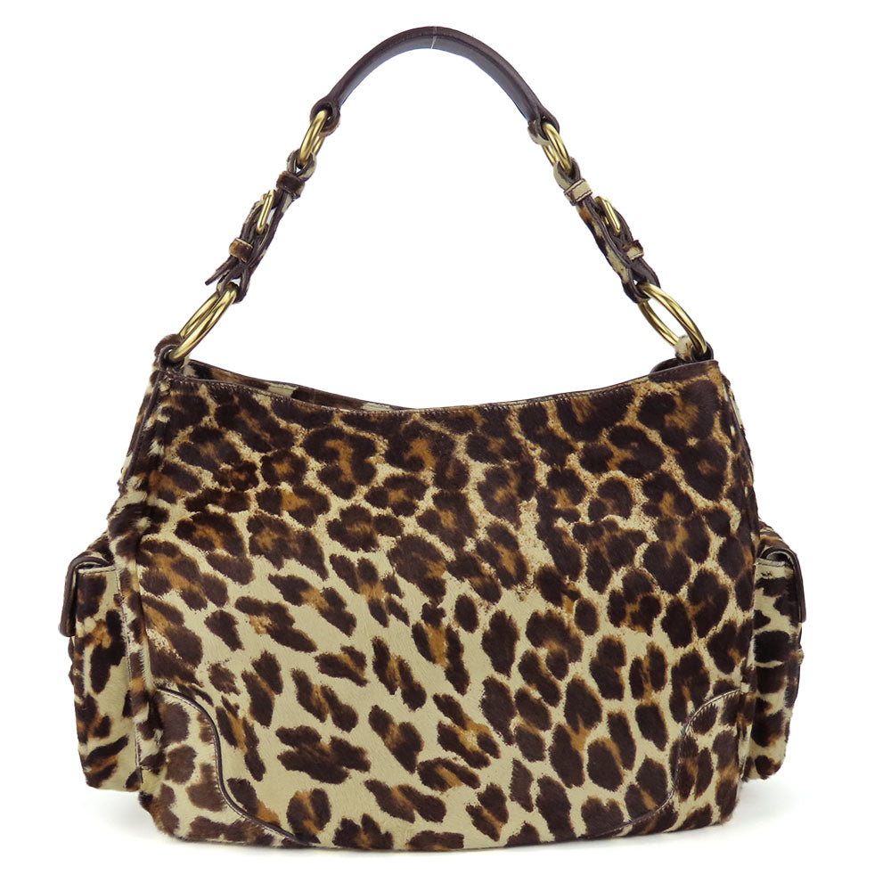 PRADA Shoulder Bag BR3352 Harako beige Women Used Authentic