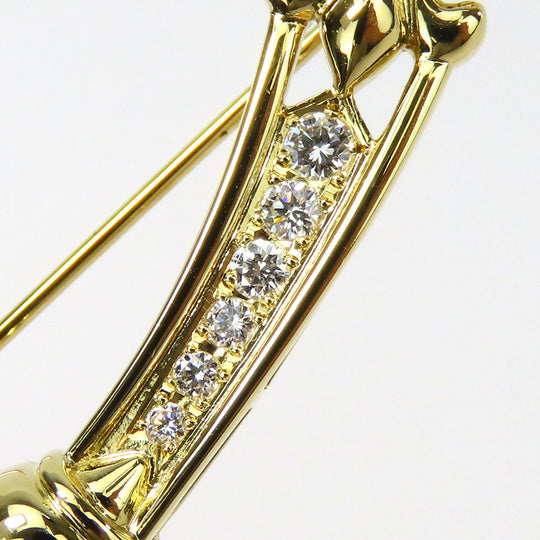 MIKIMOTO Brooch K18 Yellow Gold, Diamond Yellow Gold Women Used Authentic