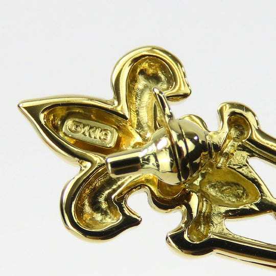 MIKIMOTO Brooch K18 Yellow Gold, Diamond Yellow Gold Women Used Authentic