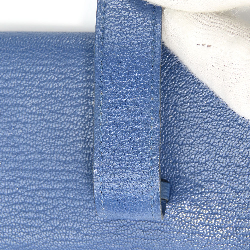 HERMES Card Case Shave blue Bean unisex(Unisex) Used Authentic