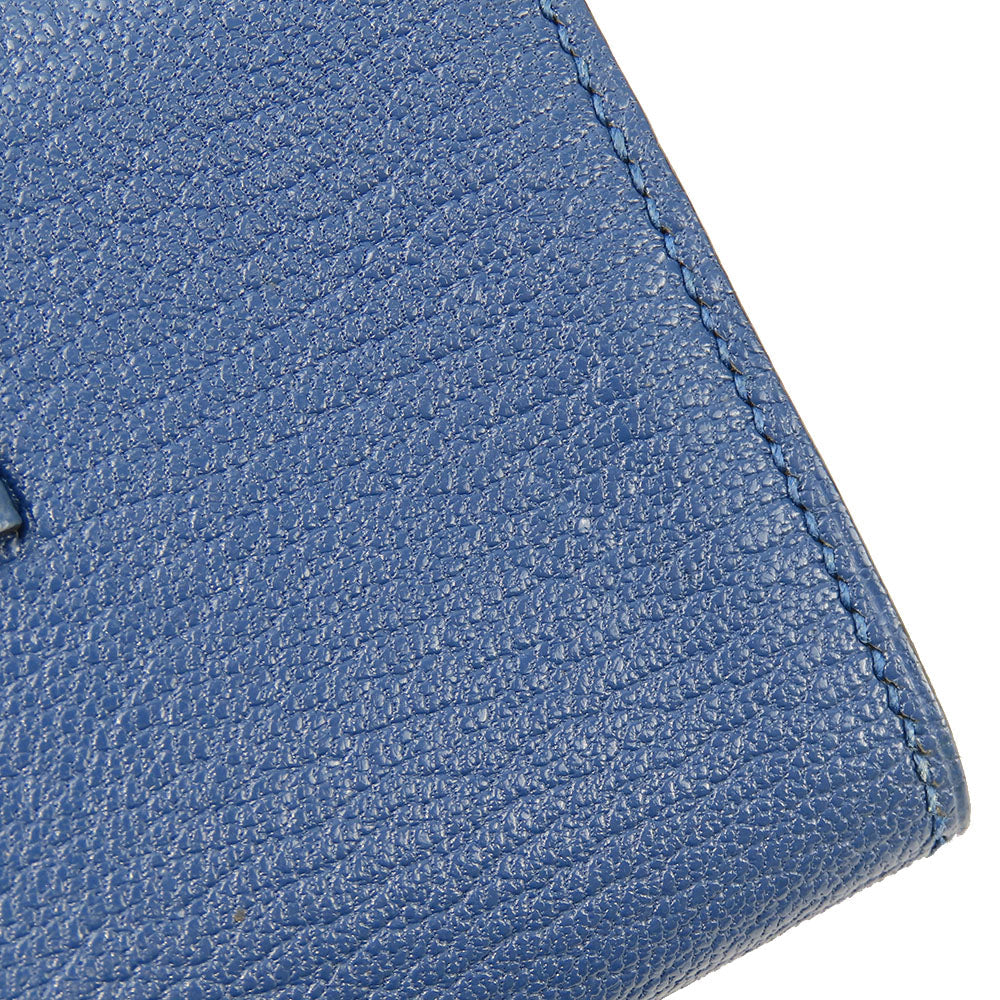 HERMES Card Case Shave blue Bean unisex(Unisex) Used Authentic