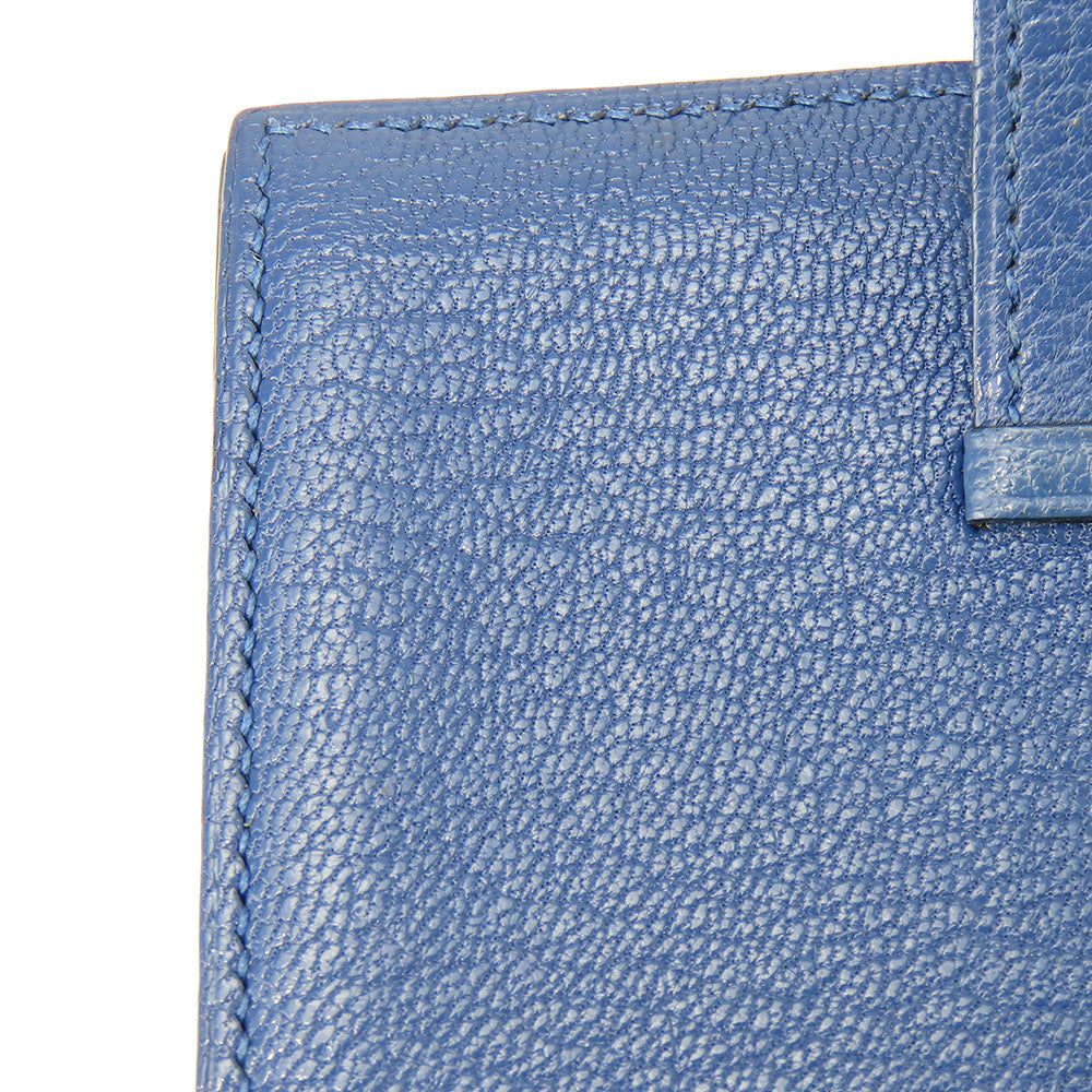 HERMES Card Case Shave blue Bean unisex(Unisex) Used Authentic