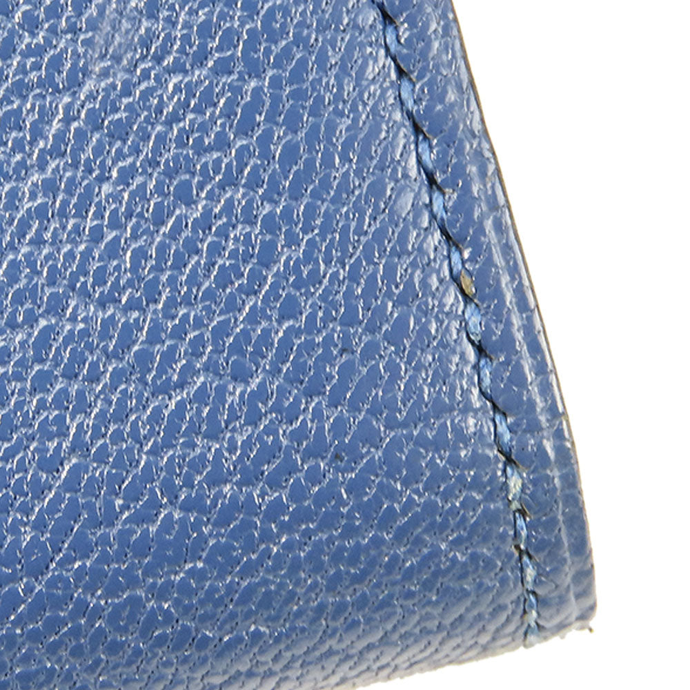 HERMES Card Case Shave blue Bean unisex(Unisex) Used Authentic