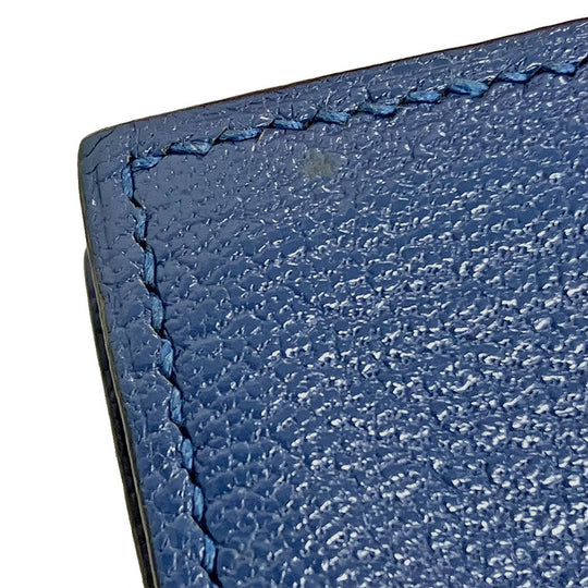 HERMES Card Case Shave blue Bean unisex(Unisex) Used Authentic